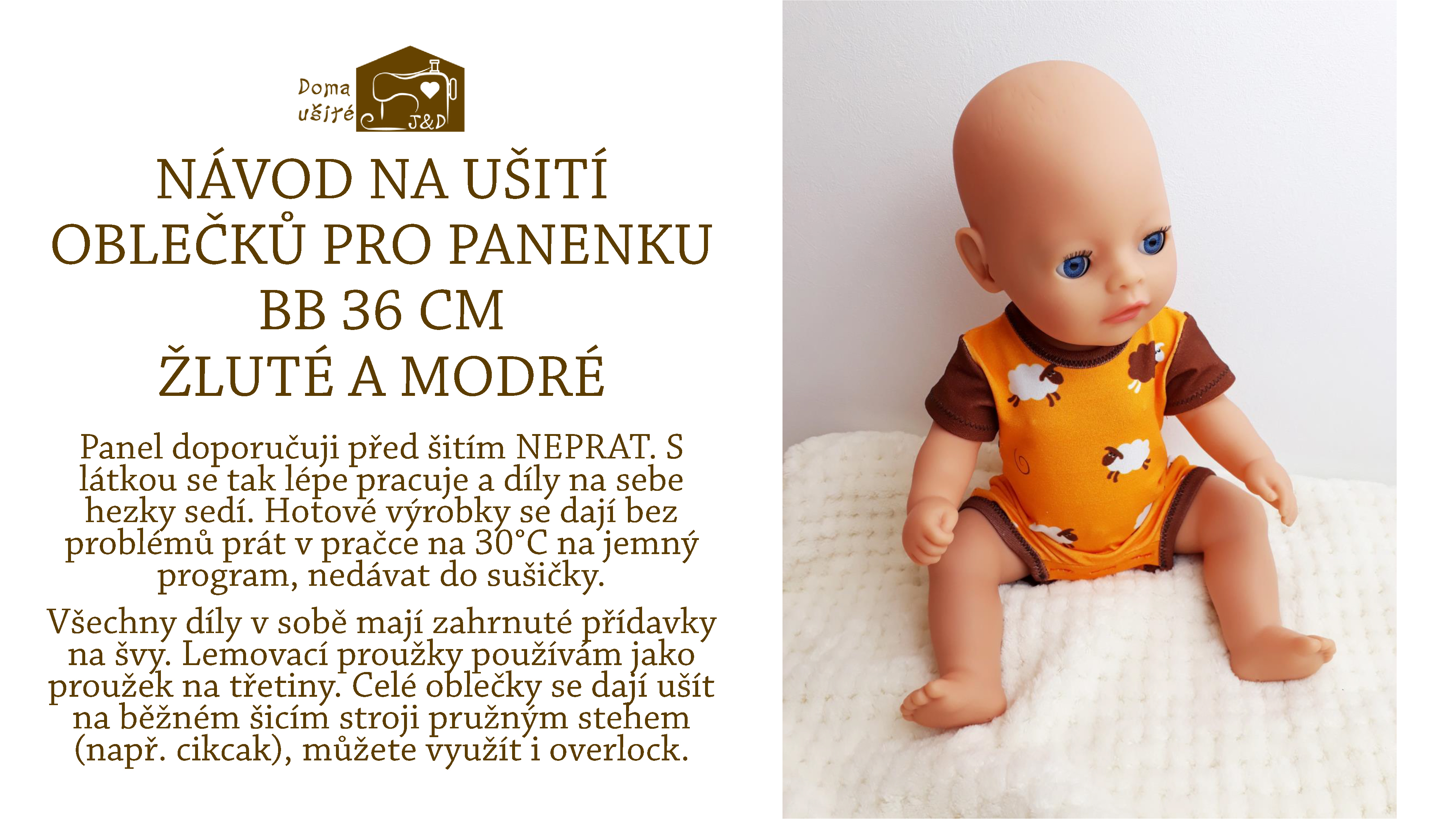 Návod na žluté a modré oblečky pro BB 36 cm-01